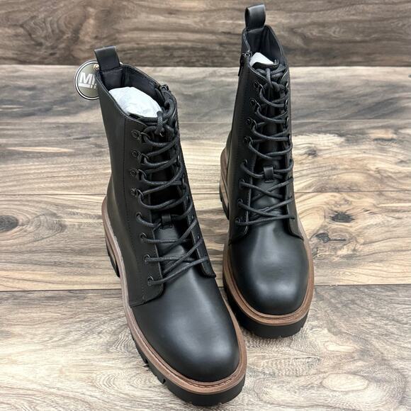NIB Mia Isaiah 9M Combat Ankle Boots Lug Sole Black Synthetic - Picture 2 of 10